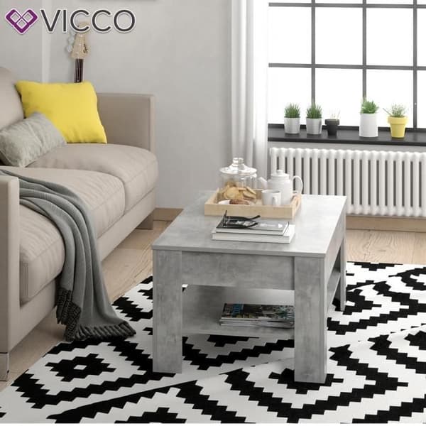 Vicco soffbord med låda 110 x 65 cm betong - vardagsrum soffbord soffbord