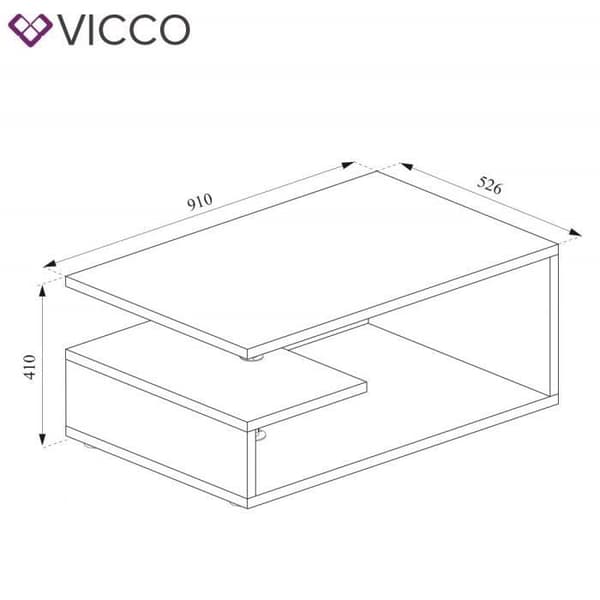 Vicco Guillermo sexkantigt soffbord - Antracit ek Sand - Trä och glas - Tidlös klassisk stil