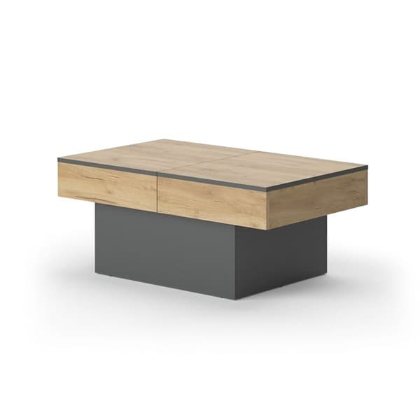 Boto soffbord, 95 x 40 cm utdragbart, antracit/gyllene ek, Vicco