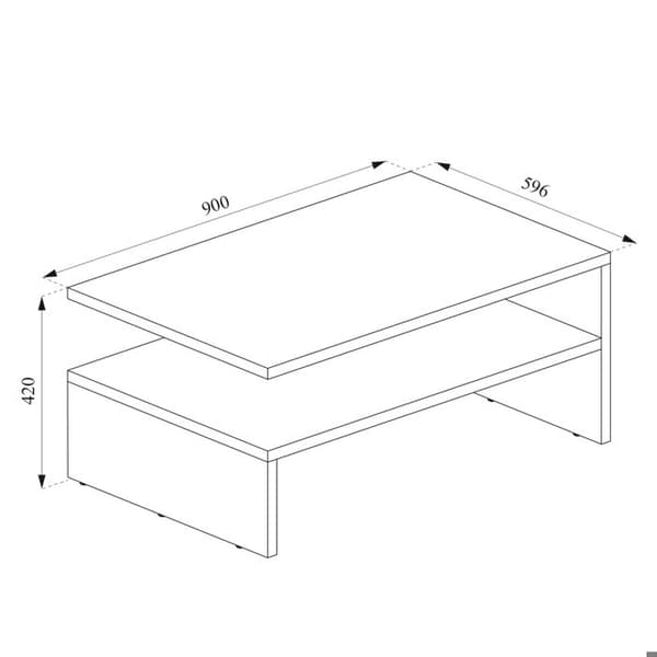 Vicco Amato Soffbord, Vit/Sonoma, 90 x 42 cm