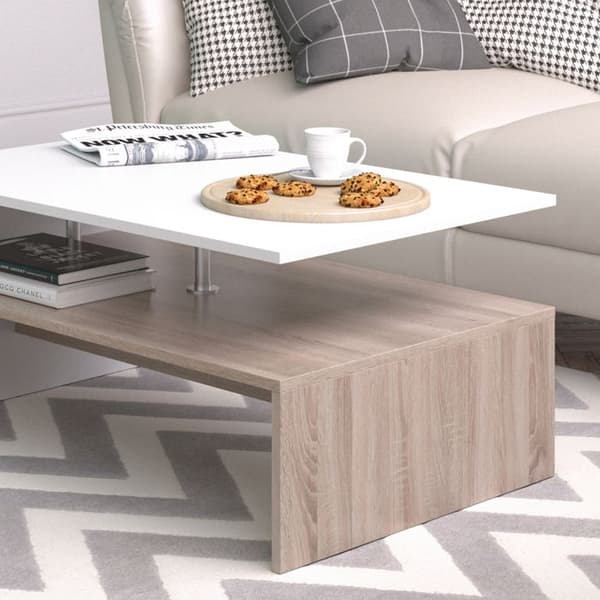 Vicco Amato Soffbord, Vit/Sonoma, 90 x 42 cm