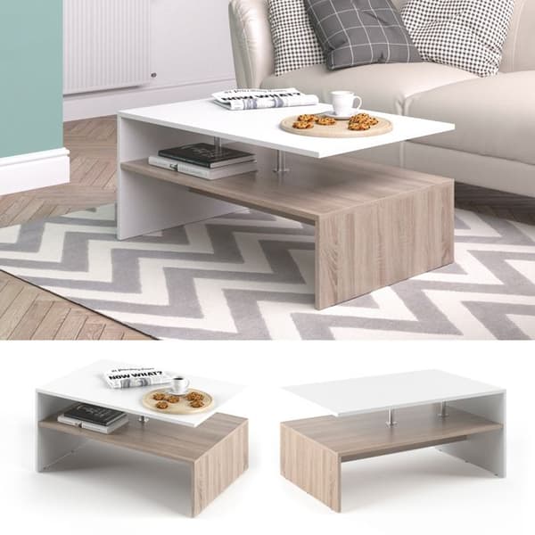 Vicco Amato Soffbord, Vit/Sonoma, 90 x 42 cm