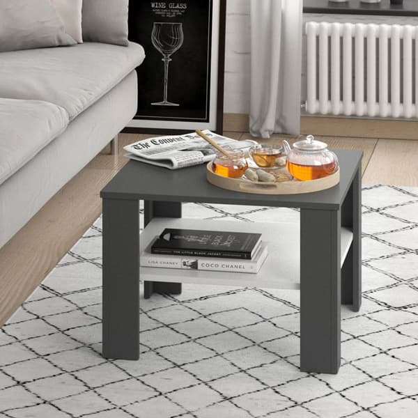 Vicco Homer Soffbord, Antracit/Vit, 60 x 42 cm