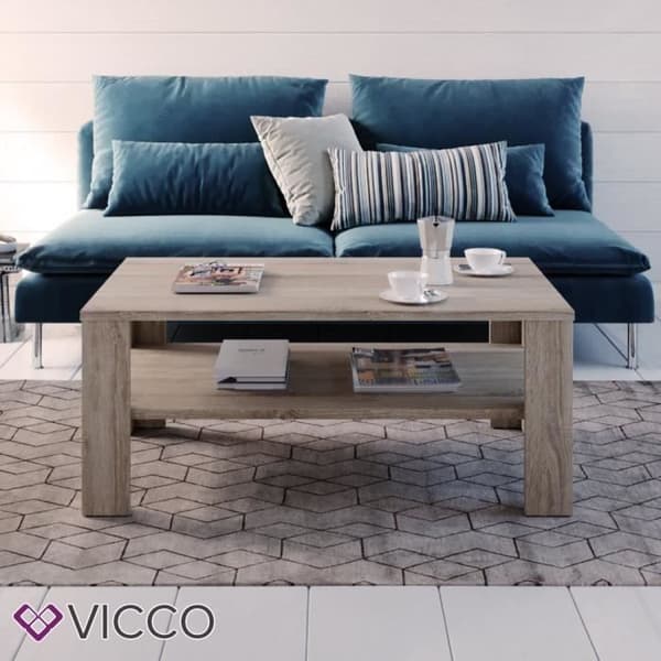Soffbord - Vicco - Sonoma - Ek - Sexkantigt - 100 x 60 cm