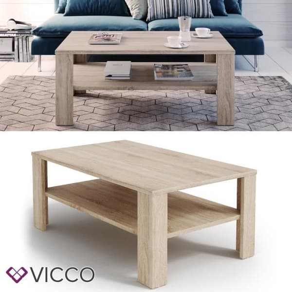Soffbord - Vicco - Sonoma - Ek - Sexkantigt - 100 x 60 cm