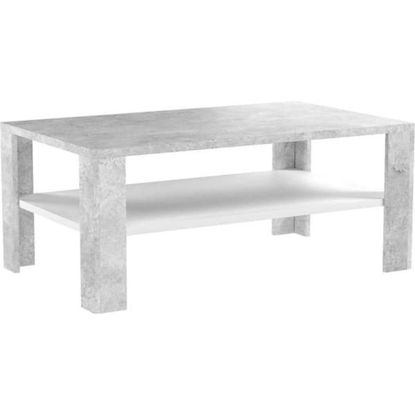 Soffbord - Vicco - vit betong - rektangulärt - 100 cm - klassiskt - tidlöst