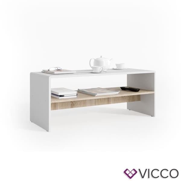 Vicco Gabriel vardagsrumsbord med hylla sidobord 100 cm Sonoma