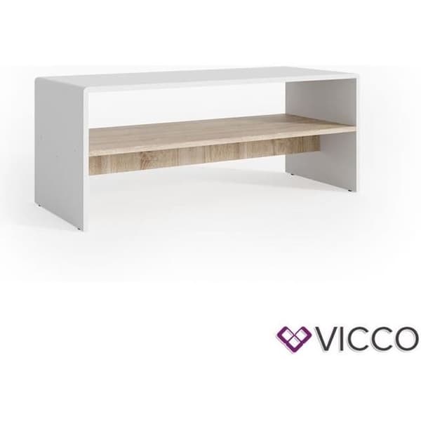 Vicco Gabriel vardagsrumsbord med hylla sidobord 100 cm Sonoma