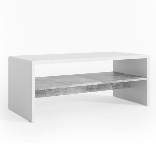 Vicco Soffbord, Betong/vit, 99 x 40 cm