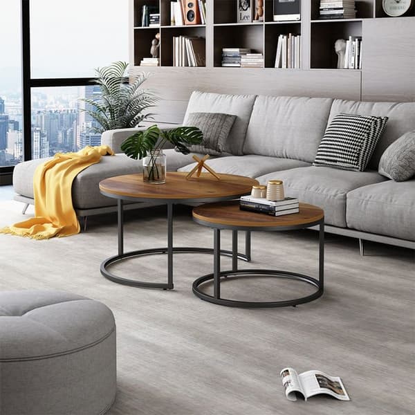 Vicco Montreal soffbordsset, antikt trä, 77 x 40 cm 2 st