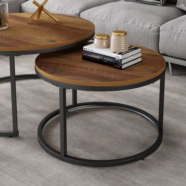 Vicco Montreal soffbordsset, antikt trä, 77 x 40 cm 2 st