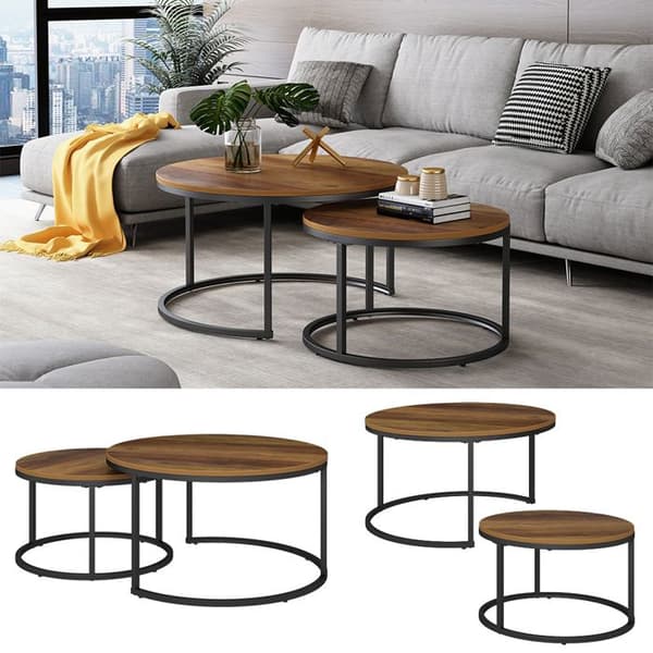Vicco Montreal soffbordsset, antikt trä, 77 x 40 cm 2 st