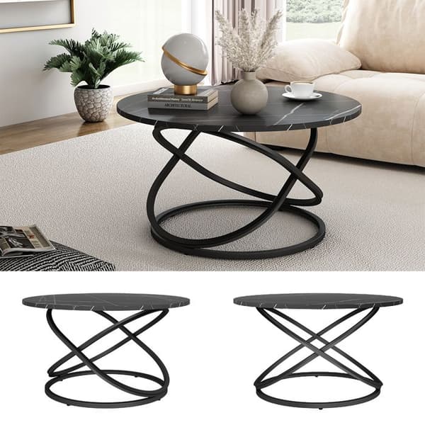 Vicco Calgary Soffbord, Svart, 79,5 x 46 cm med stor arbetsyta