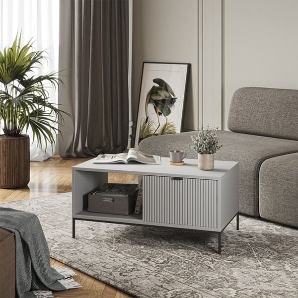 Vicco Eliza Soffbord, Grå, 90 x 45 cm