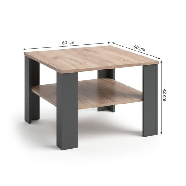 Vicco Homer Soffbord, antracit, 60 x 42 cm