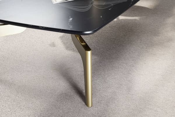 Rootz Modern Design Soffbord - Rektangulärt bord - Marmorlook - Svart & Guld - Stort förvaringsutrymme - 120 cm x 60 cm x 30,5 cm