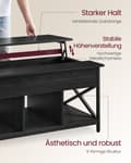 Miniatyrbillede 5 af 6: Rootz Antracit Grå-Sort Sofabord - Spånplade - Stål - Justerbar Højde - 60 cm x 100 cm x (48-62) cm - 27,8 kg - 91 kg Kapacitet