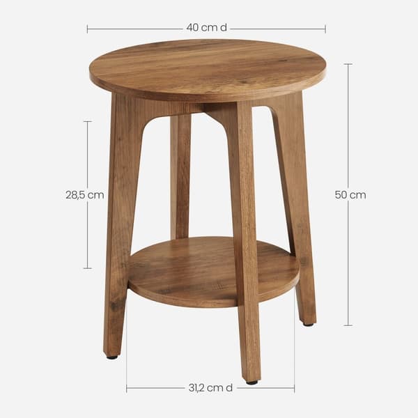 Rootz Honey Brown lastulevyn sivupöytä - Päätypöytä - Yöpöytä - 90 kg Kapasiteetti - 40 cm x 50 cm - 4,1 kg