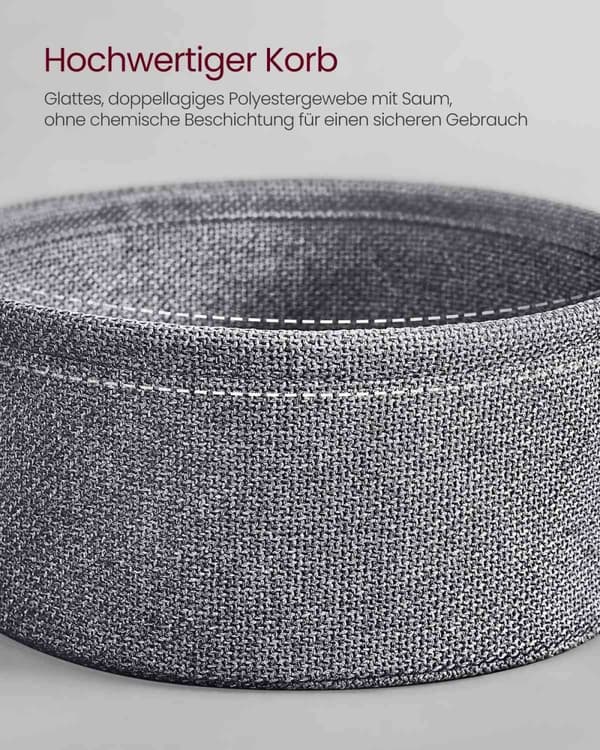 Rootz sidebord med stofkurv - Spånpladestål - Polyester - Opbevaringsløsning - 45 cm x 50 cm - 39,6 cm x 18,2 cm - 4,4 kg