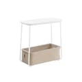 Miniatyrbillede 1 af 7: Rootz Sidebord - Natbord - Sengebord - Spånplade Stål Polyester - 30cm x 60cm x 60cm - Mat Hvid Kamelbrun
