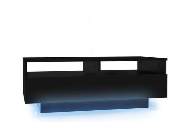 Modernt soffbord - med variabel LED och 2 lådor - Svart