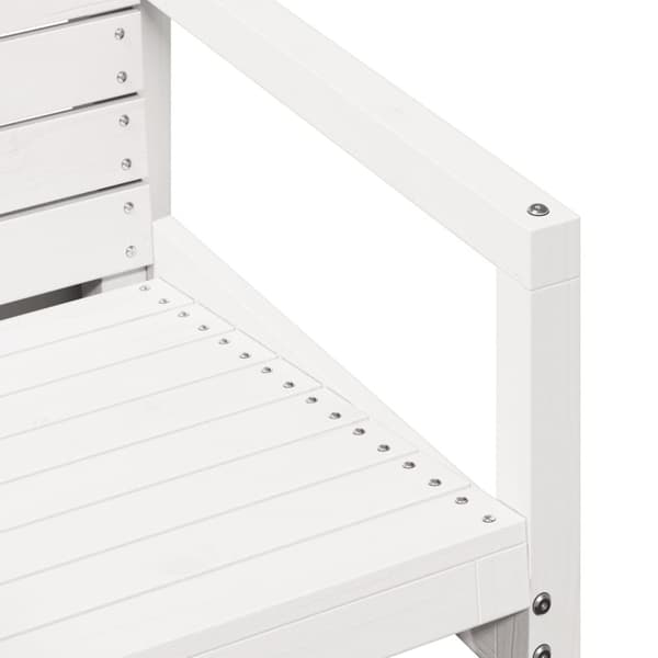 Loungegrupp för trädgården 3 delar vit massiv furu