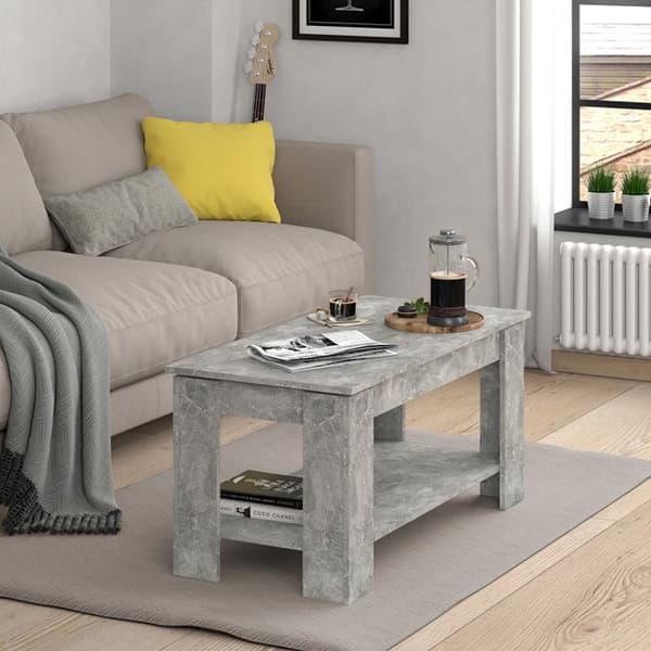 Vicco Lorenz soffbord, Betong, 100 x 50 cm med lyftfunktion