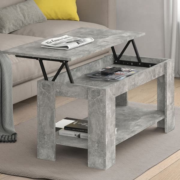 Vicco Lorenz soffbord, Betong, 100 x 50 cm med lyftfunktion