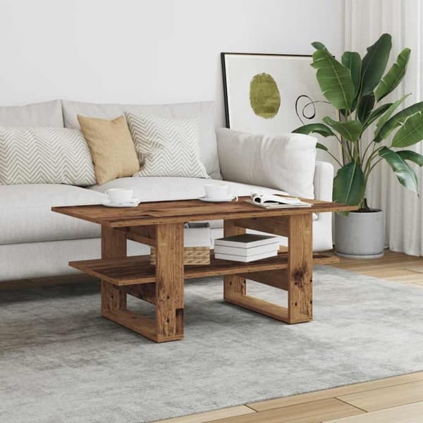 vidaXL sofabord 102x55x42 cm konstrueret træ antikt trælook
