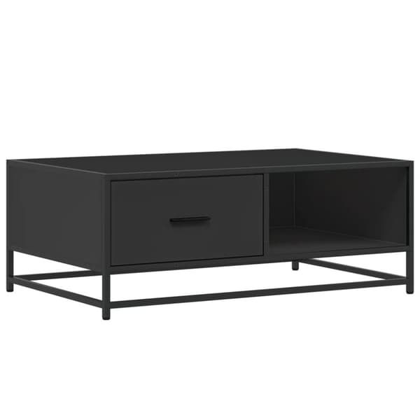 vidaXL sofabord 90x57x35 cm massivt konstrueret træ og metal sort