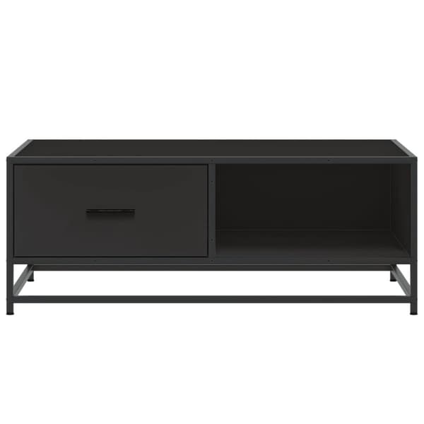 vidaXL sofabord 90x57x35 cm massivt konstrueret træ og metal sort