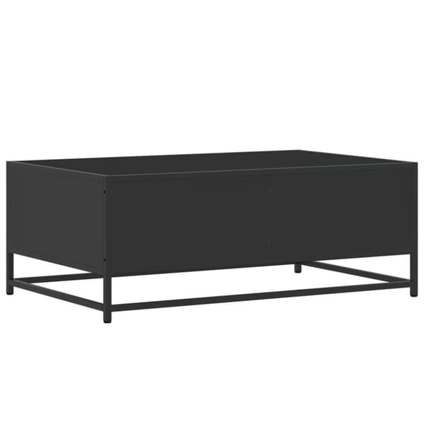 vidaXL sofabord 90x57x35 cm massivt konstrueret træ og metal sort
