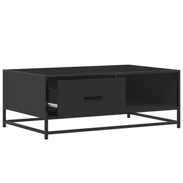 vidaXL sofabord 90x57x35 cm massivt konstrueret træ og metal sort