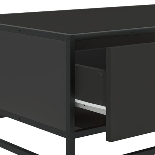 vidaXL sofabord 90x57x35 cm massivt konstrueret træ og metal sort