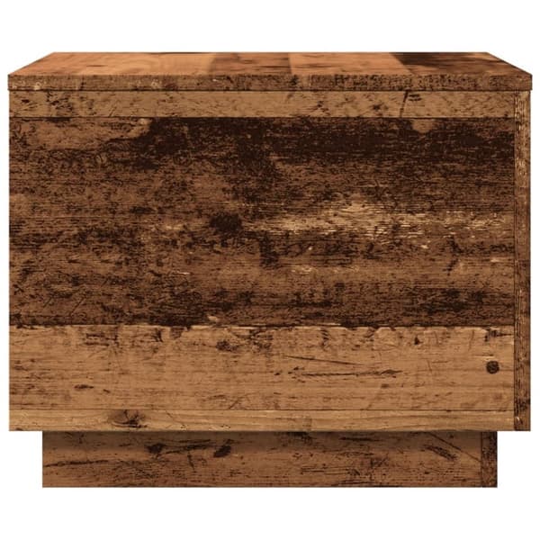 vidaXL Sohvapöytä LED-valoilla vanha puu 50x50x40 cm