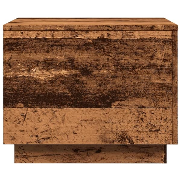 vidaXL Sohvapöytä LED-valoilla vanha puu 50x50x40 cm