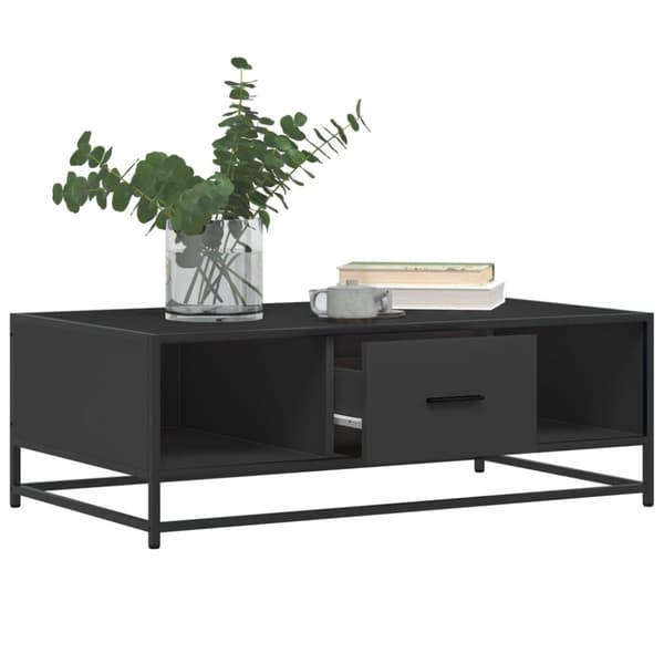 vidaXL Sohvapöytä musta 100x57x35 cm tekninen puu ja metalli