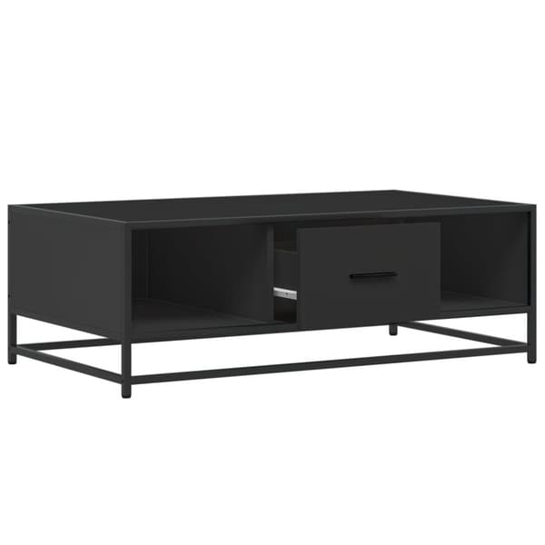 vidaXL Sohvapöytä musta 100x57x35 cm tekninen puu ja metalli
