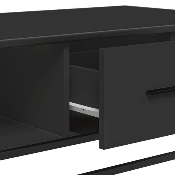 vidaXL Sohvapöytä musta 100x57x35 cm tekninen puu ja metalli