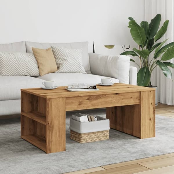 vidaXL Salongbord artisan eik 102x55x42 cm konstruert tre