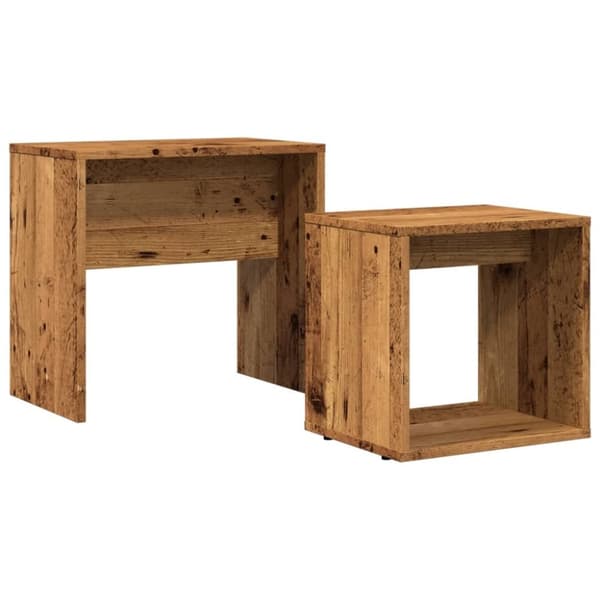 vidaXL indskudsborde 2 stk. konstrueret træ gammelt træ-look