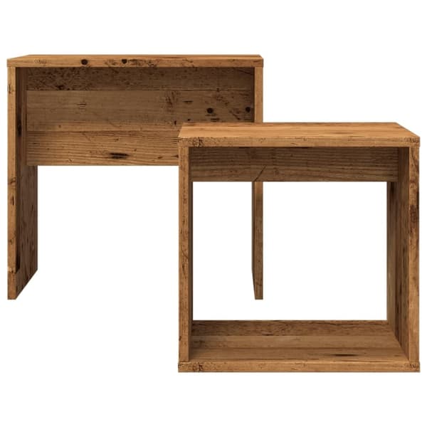 vidaXL indskudsborde 2 stk. konstrueret træ gammelt træ-look