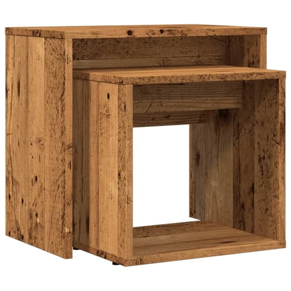 vidaXL indskudsborde 2 stk. konstrueret træ gammelt træ-look