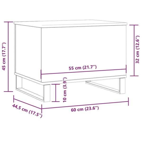 vidaXL Soffbord artisan ek 60x44,5x45 cm konstruerat trä