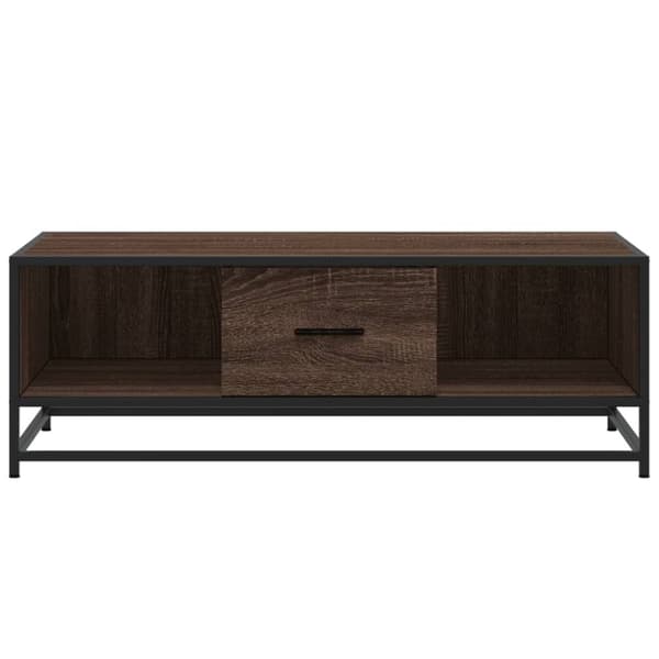 vidaXL Soffbord brun ek 100x57x35 cm konstruerat trä och metall