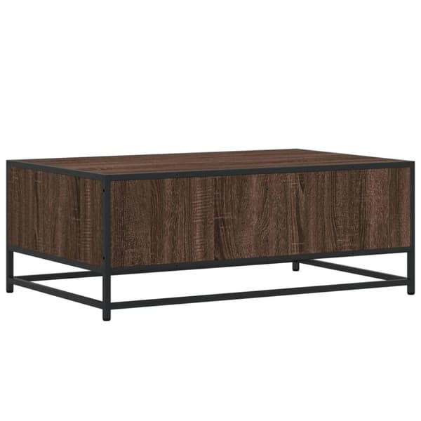 vidaXL Salongbord brun eik 90x57x35 cm konstruert tre og metall