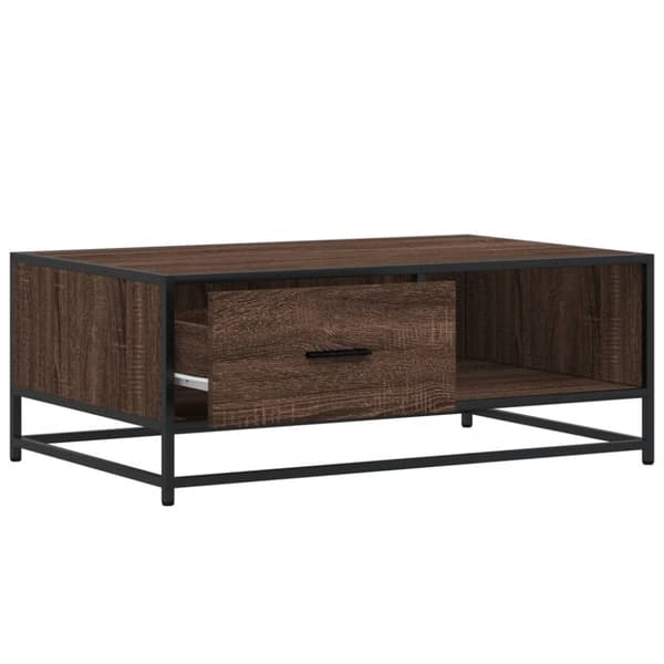 vidaXL Salongbord brun eik 90x57x35 cm konstruert tre og metall