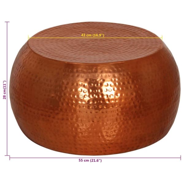 vidaXL sofabord Ø55x28 cm aluminium messingfarvet