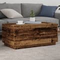 Miniatyrbillede 2 af 11: vidaXL sofabord med LED-lys 90x50x40 cm gammelt trælook