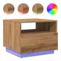 Miniatyrbillede 3 af 11: vidaXL sofabord med LED-lys 50x49x40 cm egetræsfarvet